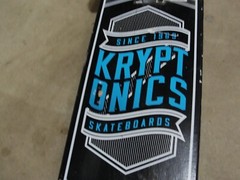 Kryptonics Skateboard Black / Blue Colored 31 Inches Long by 7 1/2 Inches Wide.