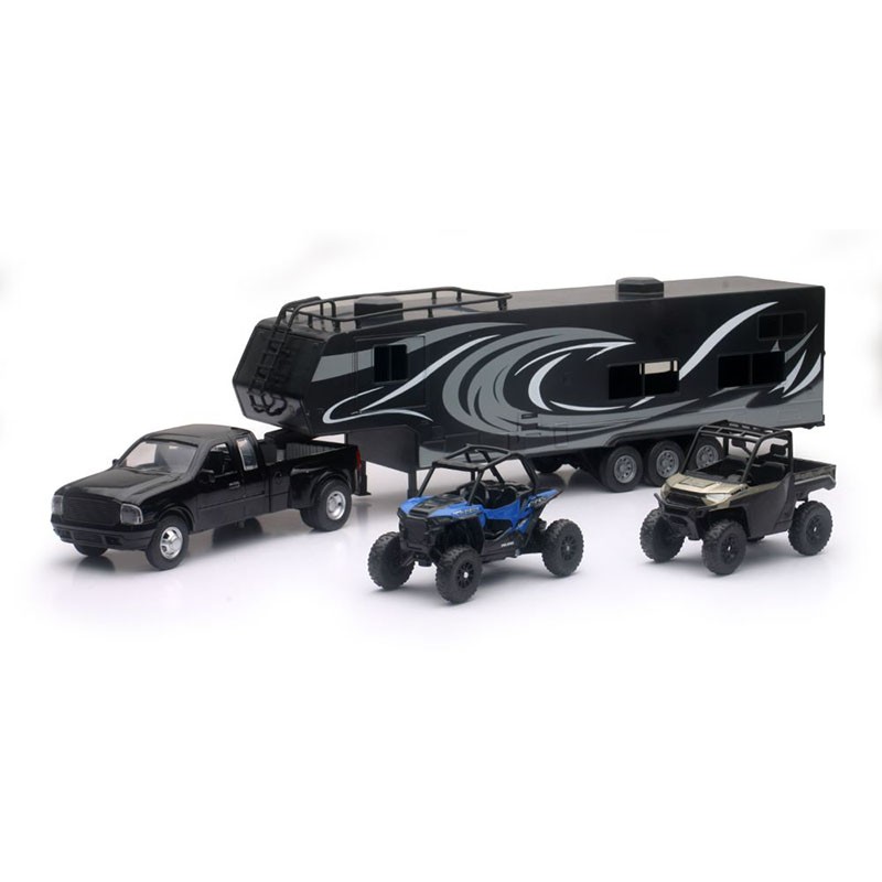REPLICA PICK UP TOY HAULER W/POLARIS VEHICLES SET