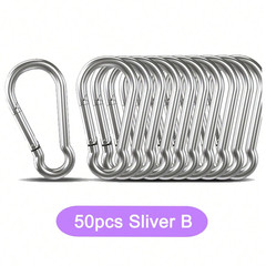 10Pcs Aluminum Carabiner Clip D Ring Set Hiking Gear Keychain Key Holder Loop US