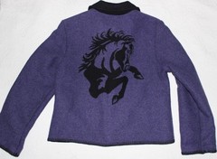 Wooded River ID*Purple Roping Bucking Horse Jacket*Coat*Womens Large*Equestrian