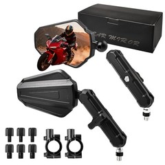 Adventure Motorcycle Mirrors, 8/10MM Screw Easy to Install Universal Rearview