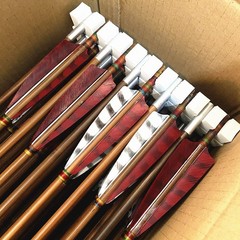 24pcs Archery 32in 45-50lbs Customized Bamboo Arrows with Replacable Arrowhead