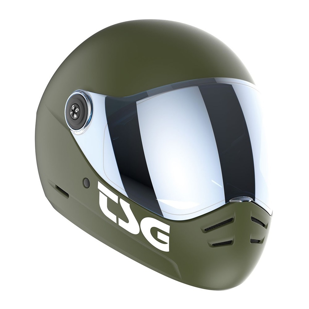 TSG Pass 2.0 Full Face Helmet , Downhill Skateboarding, L (58-60 cm), Olive