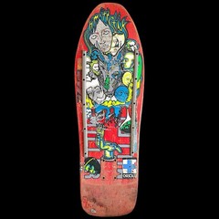 Vintage 1989 Schmitt Sticks Chris Miller “Faces” Skateboard Deck Used