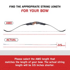 12 Strands Bow String Replacement for 40LB Recurve Bow AMO 52″-62″ Bowstrings