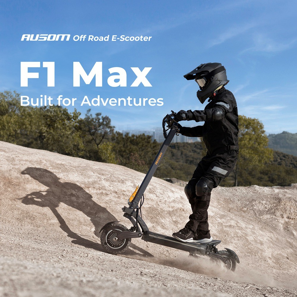 Ausom F1 Max Foldable Electric Scooter,2*1400W Motor,62 Mile Range,45 mph Speed