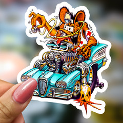 50pcs Rat Fink Ed Roth Vinyl Decals Vintage Hot Rod Custom Sticker Set