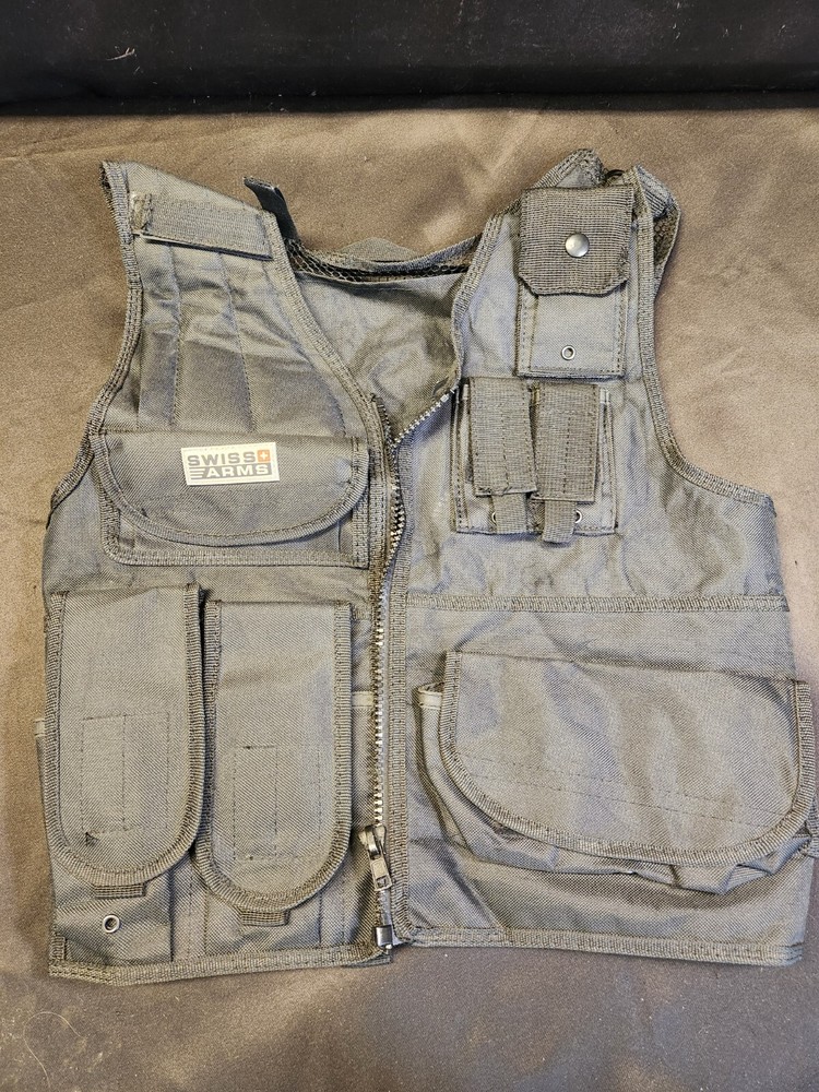 Swiss Arms – Black Military Tactical Ammo Vest – Airsoft / Paintball – Pre Owned