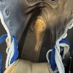 Vintage Nike High-Top Leather Roller Skates — White/Navy Blue ~size 8 Men