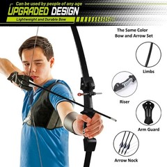 CrazyMouse Bow and Arrow for Teens Beginners Adults Recurve Bow Set 8 Arrows 5
