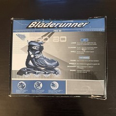 Bladerunner Pro 80 Inline Skates Mens Size 8 Rollerblade Black Blue Fitness New