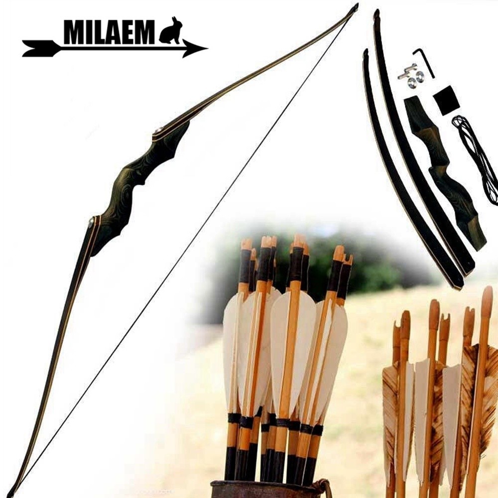 60″ Longbow Takedown 30-60lbs Bamboo Core Limbs Recurve Bow Hunting Target RH LH