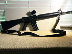 Cyma M16A3 Airsoft Rifle Fixed Stock w/ Sling Included & Red Dot Sight
