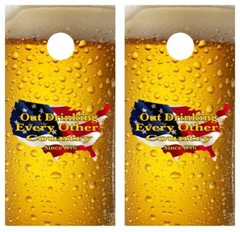 America Out Drinking Every Other Nation Cornhole Board Wraps FREE LAM 3371
