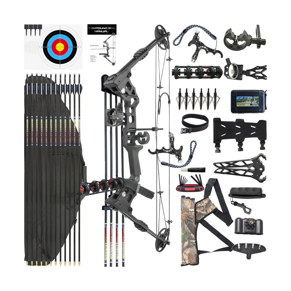 Archery Compound Bow Set PRO,Draw Weight 20-70 LBS, Draw Length 24″-30″, IBO …