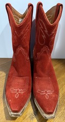 Dan Post Red Suede Western Boots Women’s US Size 10 M Style DP4061