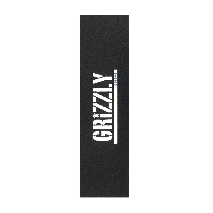 Grizzly Griptape Stamp Print Single Sheet 9″x33″ – Black/White