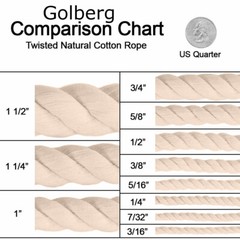 GOLBERG Premium 100% Natural Twisted Cotton Rope – Choose from Many Sizes