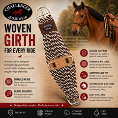 Horse Western 27 Strand Double Weave Two-Tone Mohair Blend Roper Cinch 97RT05