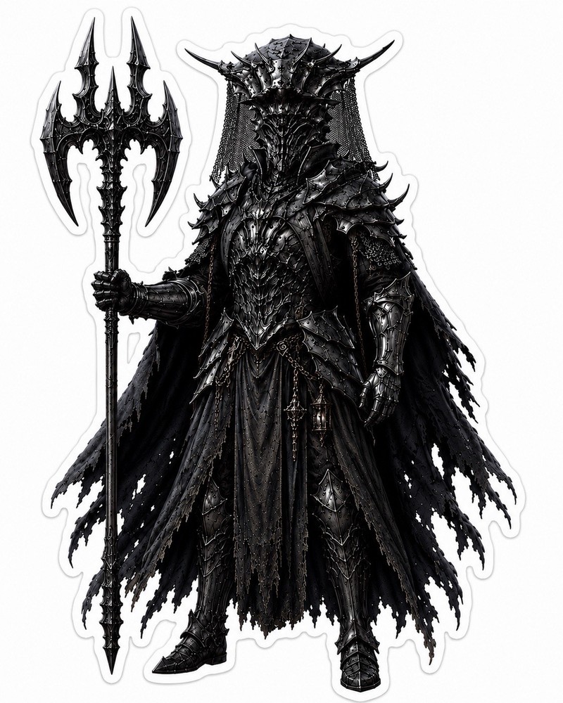 Dark Fantasy Skeleton Gothic King Sticker Grim Reaper Warrior Axe