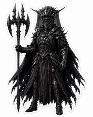 Dark Fantasy Skeleton Gothic King Sticker Grim Reaper Warrior Axe