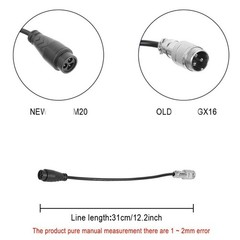Waterproof Charging Cable GX16 Connector for Dualtron Electric Scooter
