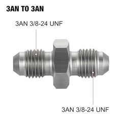 3AN Male to Male Stainless Steel Brake Coupler Union Straight 3AN to 3AN