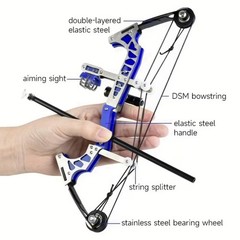 Mini Bow Kit Compact 9.8-Inch High-Power Stainless Steel Compound Bow
