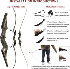 US 60» Takedown Hunting Bow 20-60lbs Recurve Bow Wooden Adult Archery Target RH