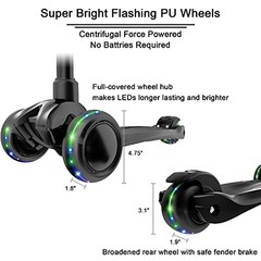 Kick Scooter B03 – Lean ‘N Glide 3-Wheel Push Scooter – Extra Wide Black