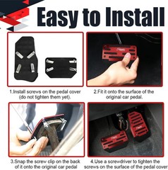 2PCS Non-Slip Car Pedal Pads, Automatic Gearbox Gas Pedal Brake Pedal Cover, Alu
