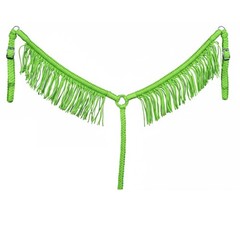 Hilason Horse Breast Collar – Flat Braided Paracord with Fringes Light Green