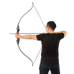60″ Archery Takedown Recurve Bow Wooden Longbow Hunting Bow Set RH 30-50lbs