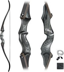 Original Black Hunter Takedown Recurve Bow 60Inch with Bamboo Core Limbs Archery