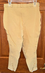 Horse Back Riding Breeches Pants Beige Women’s Size 34 Long Inner Knee Pads
