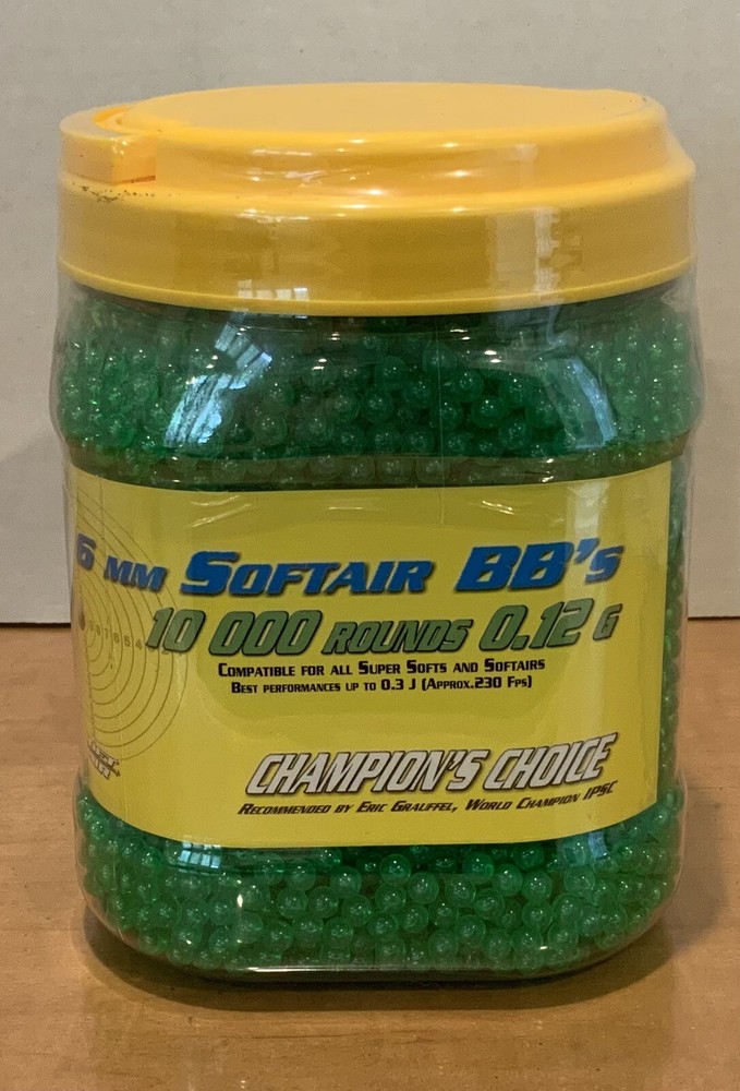 6mm Softair BBs 10,000 Rounds 0.12G for all Super Softs or Softairs NEW / SEALED