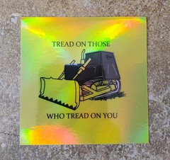 Killdozer Sticker Holographic HEAVY DUTY WEATHER PROOF VINYL Gadsden Flag 3×3″
