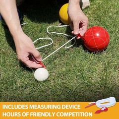 Bocce Ball Set, 107mm Regulation, 920g, Multi-Color, Tournament Use