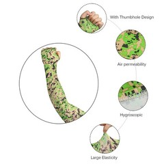 1/2Pairs Elastic Cooling Sleeves Amouflage Arm Cover Sport Outdoor UV Sun Summer