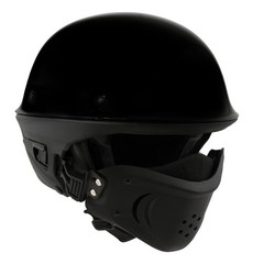Milwaukee Helmets Mph9831Dot Rascal 3/4 Open Face Gloss Black 2 In 1 Motorcycle