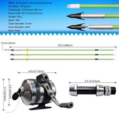 40lbs Bowfishing Bow Arrow Set Adults Beginner Combo Kit Reel Fish Recurve Bows