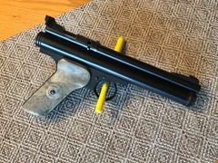 Vintage Crosman Model 150 Pellgun, .22 Cal Co2 Air Pistol, Box, Original Receipt