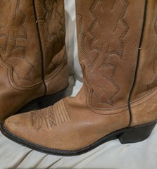 Vintage Dan Post Marlboro Men’s Cowboy Boots Brown Leather Western Size 8.5 D