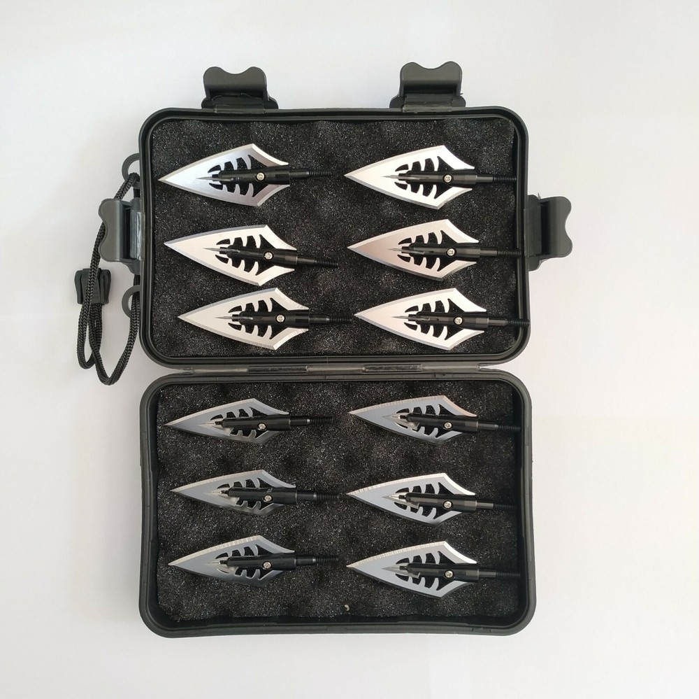 12pcs 150 grain Broadheads 1.1″ Cut Crossbow Compound Bow Arrowhead Hunting