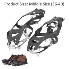 1 Pair 18 Teeth Crampons Fishing Snow Shoe Spiked Grips Cleats AntiSlip FF