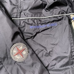 Women’s Riding Jacket Windbreaker Size Large Black Tan Vented Mountain Horse