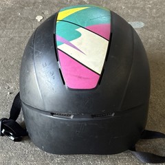 Troxel English Riding Helmet Flipfold Black Teal Purple Yellow Horse Graphic