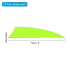 50Pack Arrows Vanes 3 Inch Arrow Feather Left Wing Fluorescent Green for DIY