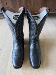 Dan Post Boots Black Leather Western Cowboy Pull-On Boots – Cowboy Western Style