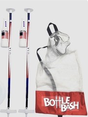 American Bottle Bash Game Set with Poles, Bottles, Carry Bag